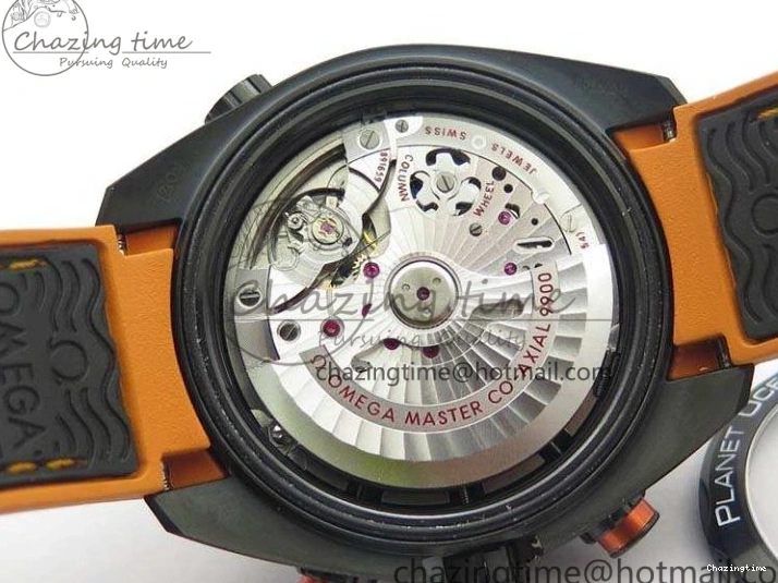0504 Planet Ocean Master Chronometer Chrono DLC OM 1:1 Best Edition Black Dial On Nylon Strap A Chic 8103